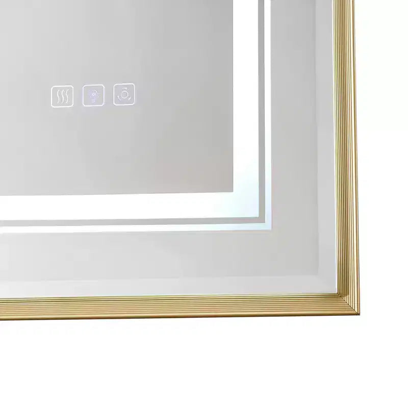 Specchio da bagno a LED con bordo smussato: illuminazione sfumata 3000-6000K, illuminazione su due lati, 3 modalità colore, anti-appannamento IP54, montaggio a parete