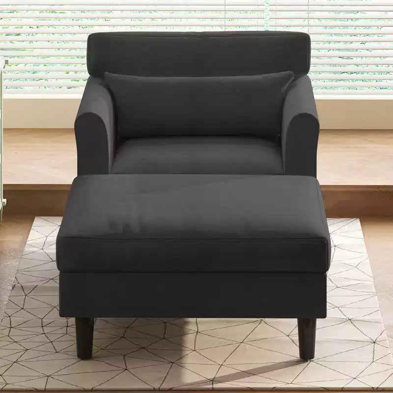 Divano Chaise Longue da 37 pollici in velluto ghiaccio per soggiorno e camera da letto