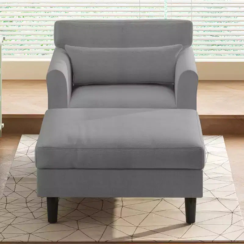 Divano Chaise Longue da 37 pollici in velluto ghiaccio per soggiorno e camera da letto
