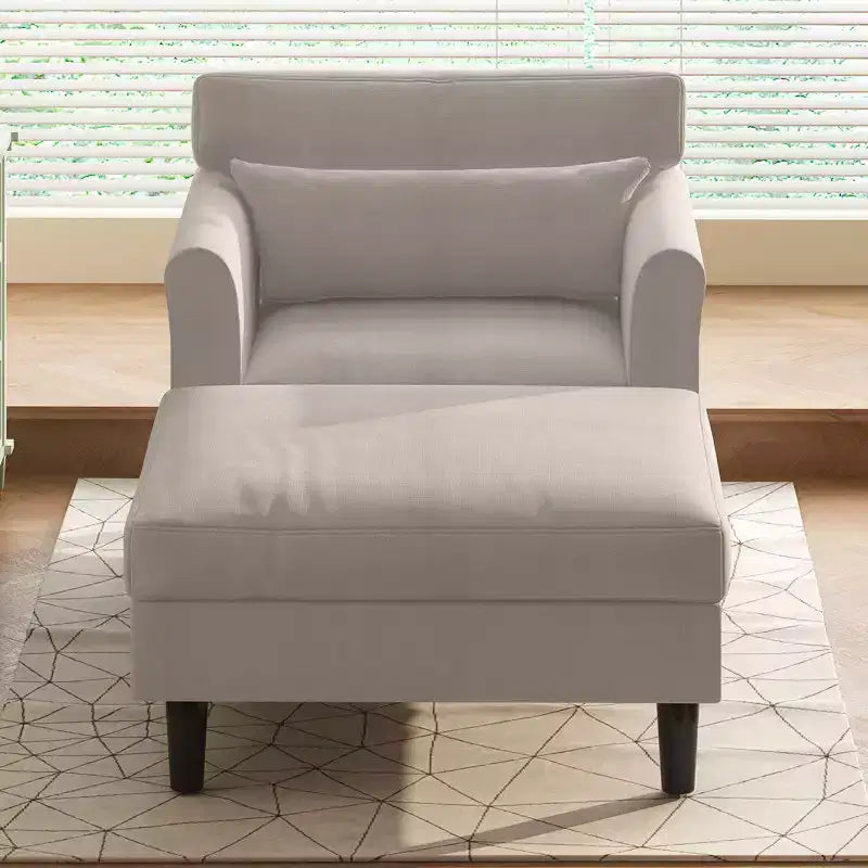 Divano Chaise Longue da 37 pollici in velluto ghiaccio per soggiorno e camera da letto