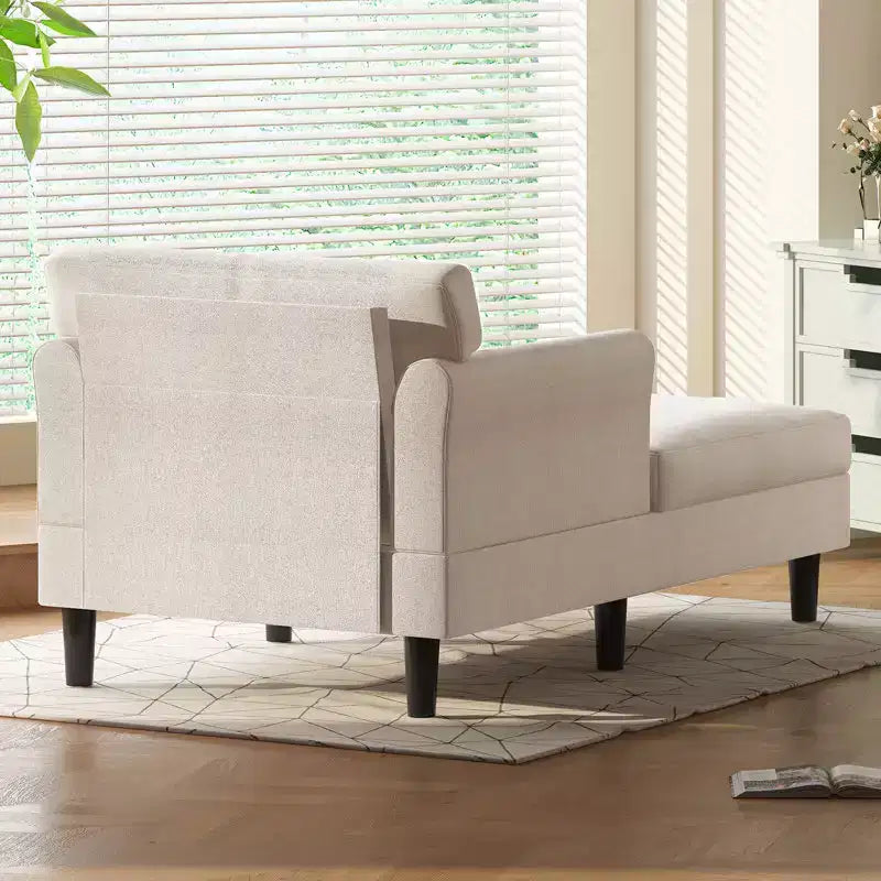 37-Inch Ice Velvet Chaise Lounge Sofa Couch for Living Room and Bedroom