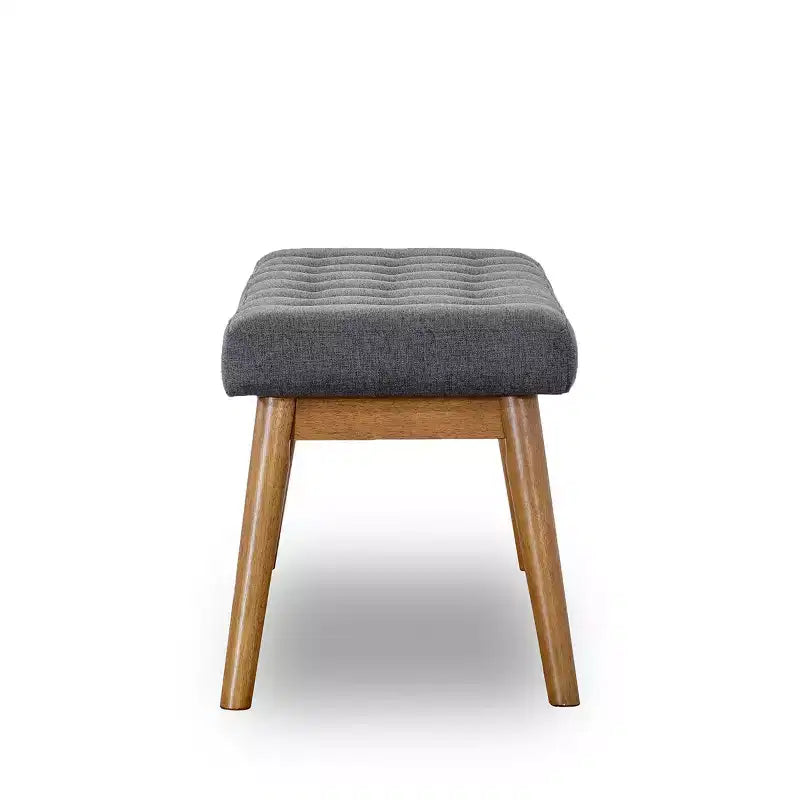 Panca in legno massello Ada Modern da 43 pollici con rivestimento in tessuto trapuntato a bottoni