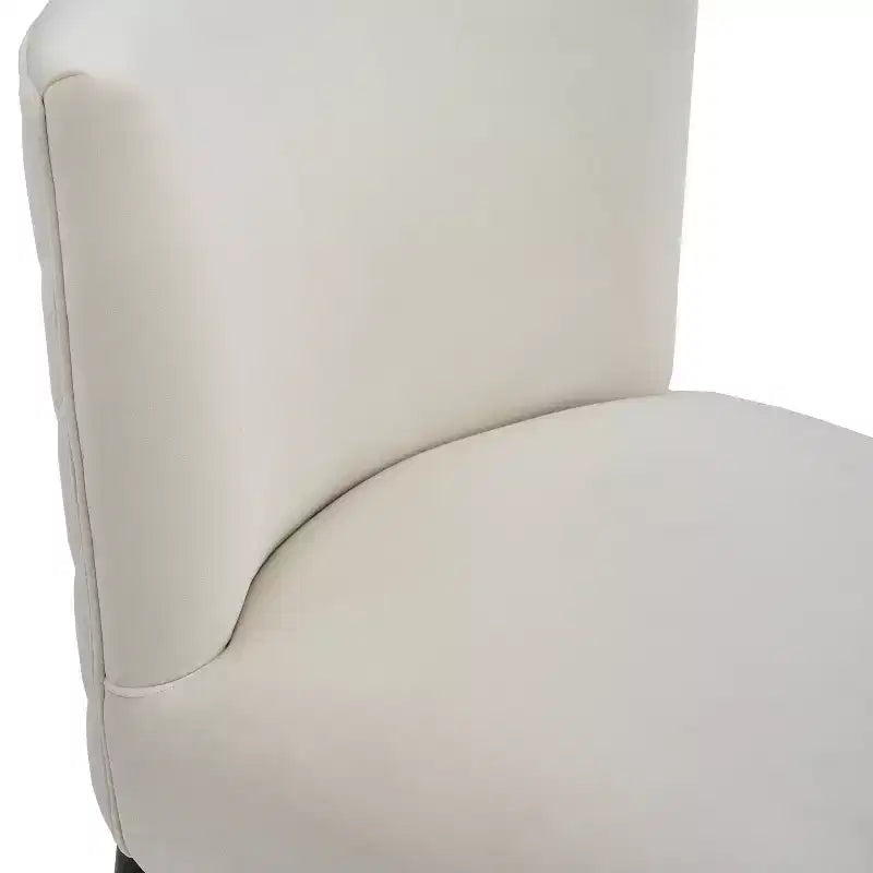 Set di 2 Sgabelli da Bancone Imbottiti con Schienale Trapuntato, Sedie da Bar Senza Braccioli con Poggiapiedi, Beige/Grigio