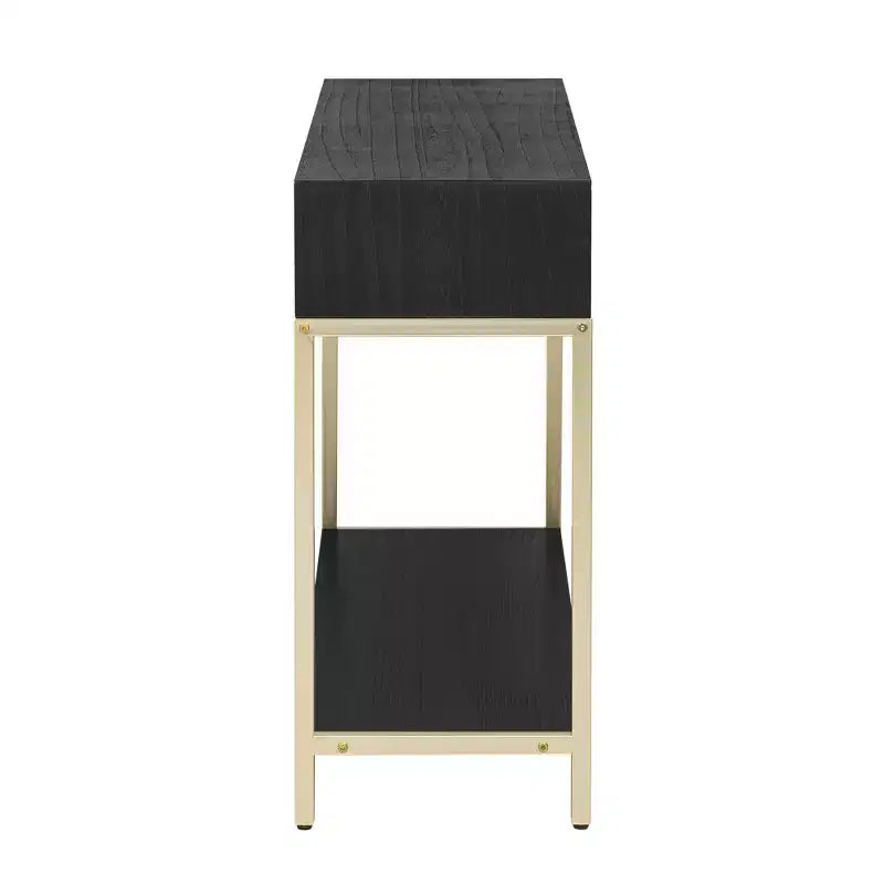 Tavolo consolle retrò da 45,5 pollici con due cassetti e design geometrico per ingresso o corridoio
