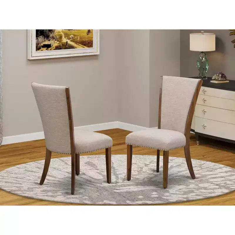 Renaissance Refinement Set of 2 Upholstered Parson Dining Chairs