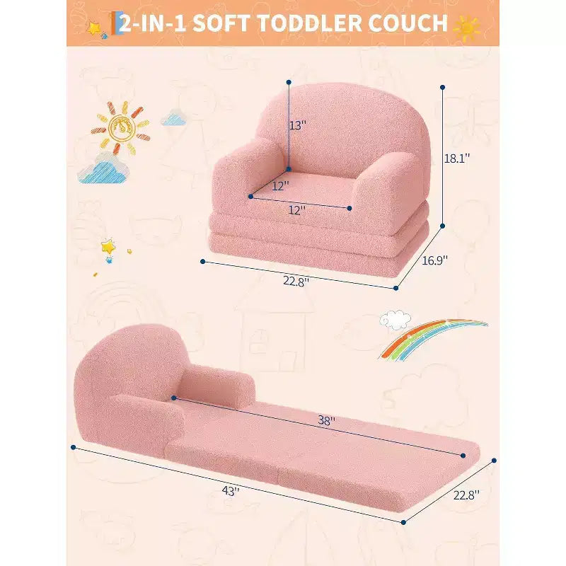 Divano pieghevole per bambini, comoda sedia e lettino prendisole per la lettura, sala giochi, divano per ragazzi e ragazze, regalo di compleanno