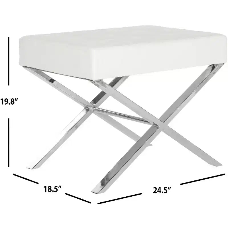 Poggiapiedi Pouf Moderno Minimalista in Pelle PU, Poggiapiedi Accent Nero per Soggiorno