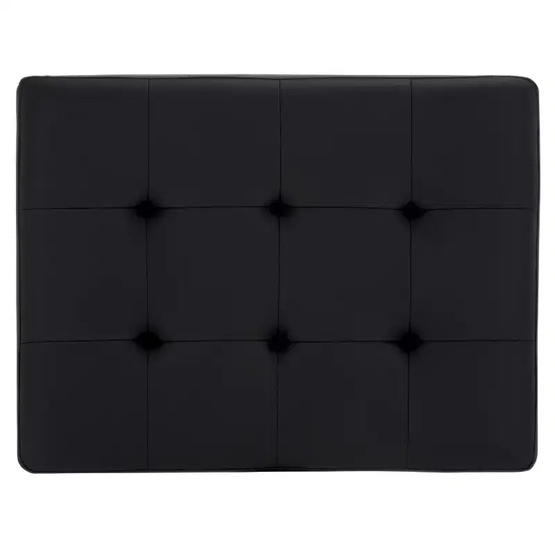 Poggiapiedi Pouf Moderno Minimalista in Pelle PU, Poggiapiedi Accent Nero per Soggiorno