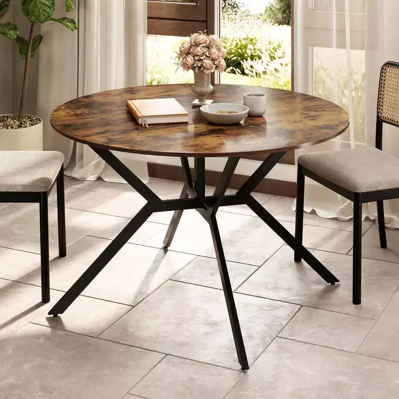 47-Inch Extendable Round Folding Dining Table with Drop Leaves for Home Kitchen