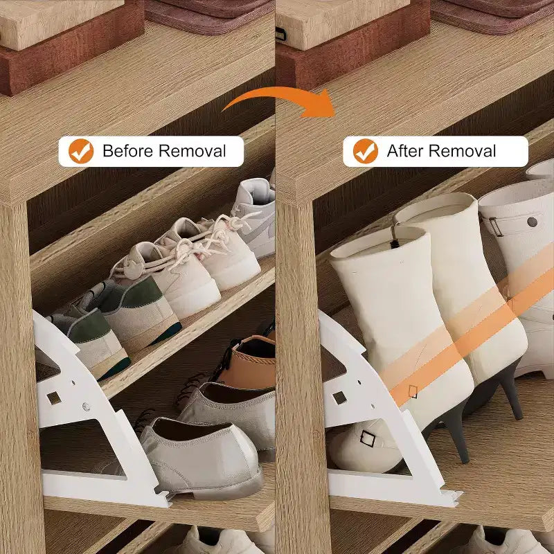 Scarpiera a 4 Ante con Design Scanalato, Ripiani Regolabili e Rimovibili, Mobile Organizzatore Salvaspazio per Scarpe e Piccoli Oggetti