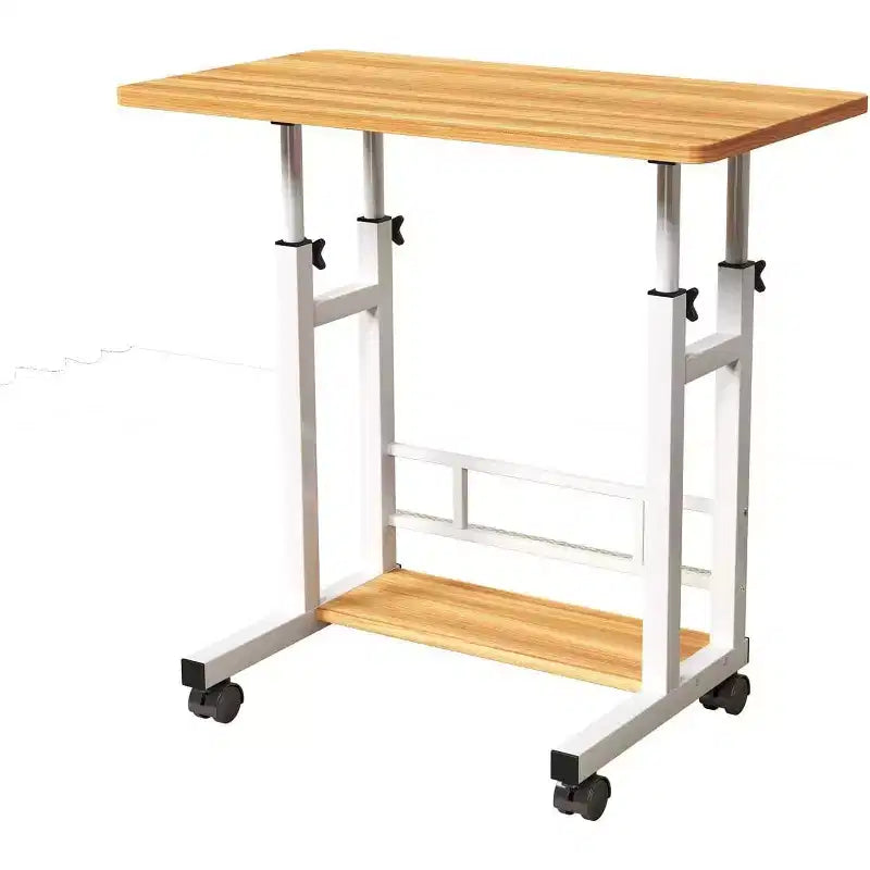 Adjustable Height Mobile Standing Desk, Rolling Laptop Cart with Wheels, 31.5x15.75in, 27-35in Height