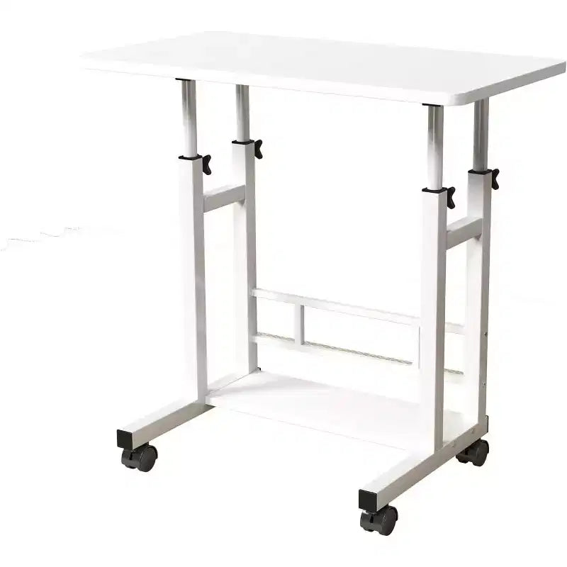 Adjustable Height Mobile Standing Desk, Rolling Laptop Cart with Wheels, 31.5x15.75in, 27-35in Height