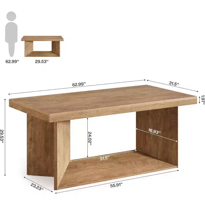 Scrivania direzionale da 160 cm con piedistallo per impieghi gravosi, workstation da fattoria per ufficio domestico, marrone rustico