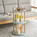 3 Tier Storage Bookshelf, Modern 360Rotating Bookshelf Organizer, Freestanding Wood Compact Storage Bookshelf for Living Room