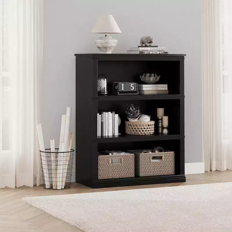 3Tier Farmhouse Bookcase, 67.4 Tall Book Shelf with Storage, Wooden Bookshelves 5 Shelf Display Shelves for Home Office