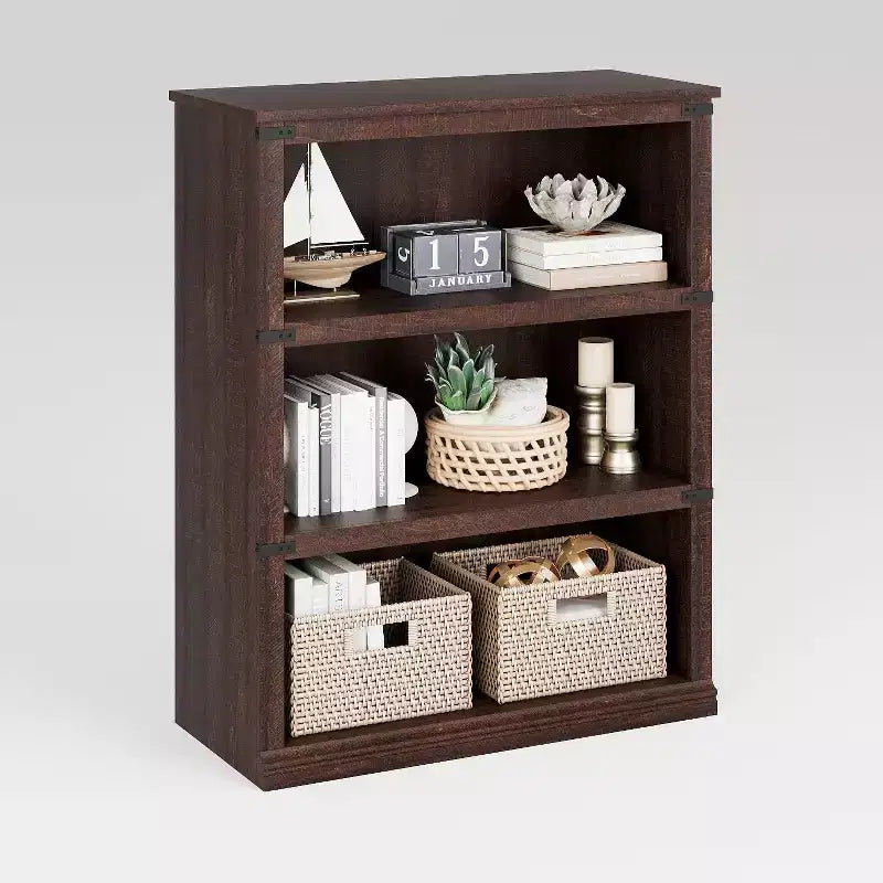 3Tier Farmhouse Bookcase, 67.4 Tall Book Shelf with Storage, Wooden Bookshelves 5 Shelf Display Shelves for Home Office