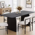 Tavolo da pranzo stile rustico da 170 x 85 cm, tavolo da cucina in legno massiccio con gambe ad arco, piano quadrato nero