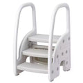Toddler Step Stool for Independence - 3-Step Learning Stool with Handles & Non-Slip Pads for Sink, Toilet & Kitchen, Easy-Clean Plastic (Pink)