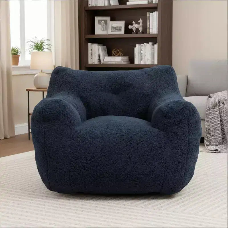 Bean Bag Chair for Adults, Comfy Bean Bag Sofa Chair with Armrests, High-Density Foam Filled Lazy Chair for Living Room, Bedroom & Reading