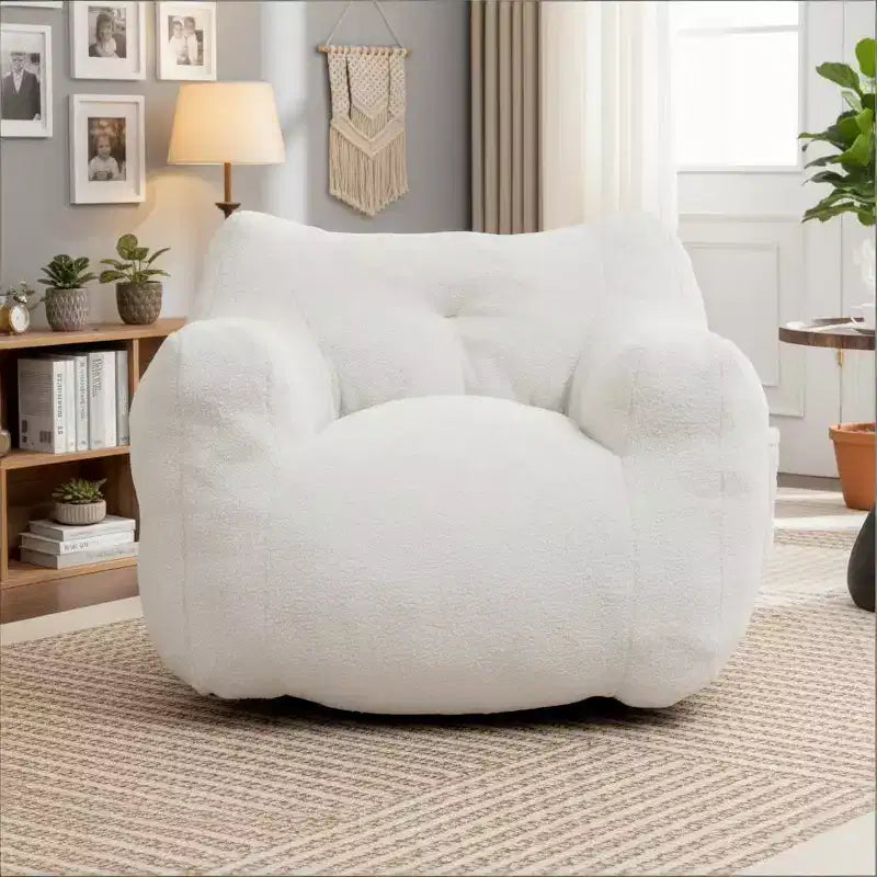Bean Bag Chair for Adults, Comfy Bean Bag Sofa Chair with Armrests, High-Density Foam Filled Lazy Chair for Living Room, Bedroom & Reading