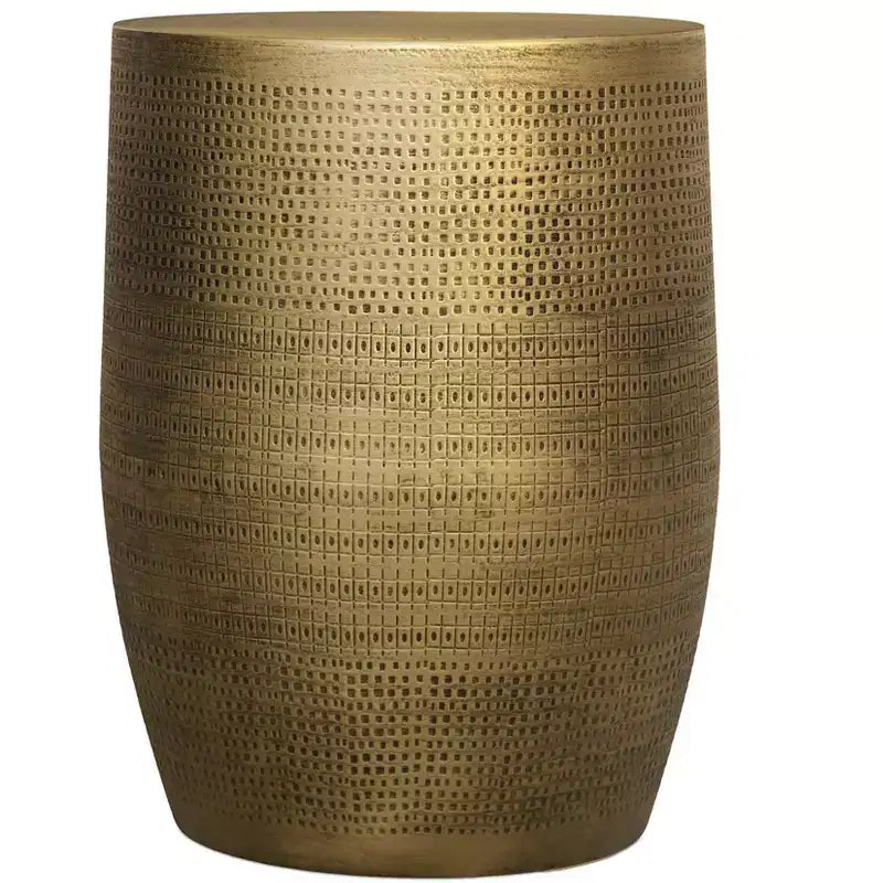 15-Inch Boho Morse Pattern Metal Accent Table, Fully Assembled