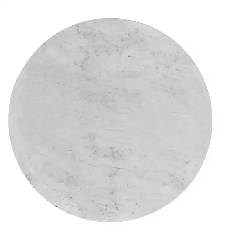 Tavolino da salotto moderno contemporaneo in metallo, 35,5 cm, bianco e ottone anticato, completamente assemblato