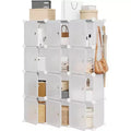 2-Column 6-Tier Expandable Shoe Rack, Compact Organizer for Small Spaces, Pink