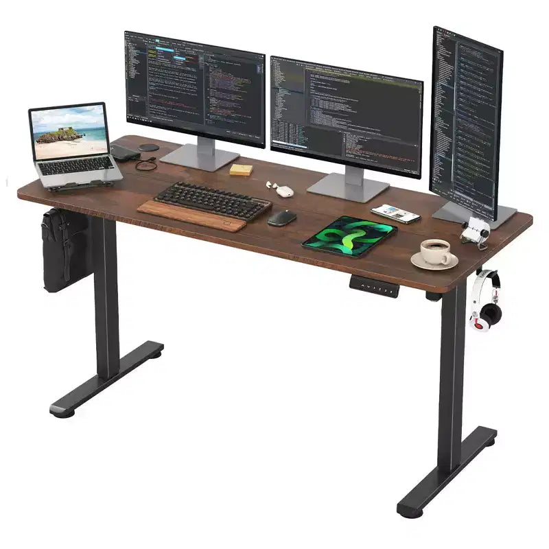 Home Office Electric Standing Desk, Adjustable Height Sit-Stand Desk with Splice Board, 55 x 24 Inch
