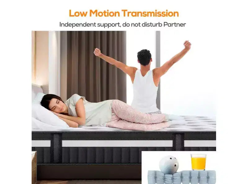 Offerta di Pasqua Materasso ibrido Queen da 14 pollici in scatola, memory foam in gel, sonno rinfrescante, sensazione media, rivestimento traspirante, certificato CertiPUR-US