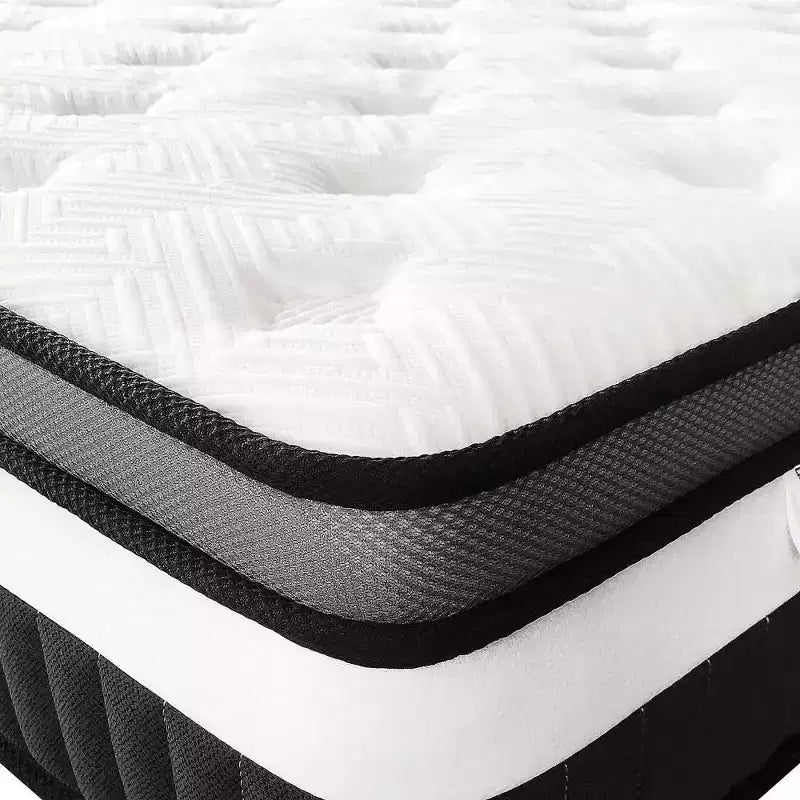 Offerta di Pasqua Materasso ibrido Queen da 14 pollici in scatola, memory foam in gel, sonno rinfrescante, sensazione media, rivestimento traspirante, certificato CertiPUR-US