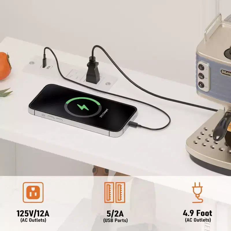 Mobiletto contenitore da 51" con prese di corrente, tavolo da bar per caffè in legno con cassetti e ripiani regolabili