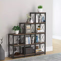 Libreria angolare da 130,8 cm con 12 ripiani per l'home office, marrone