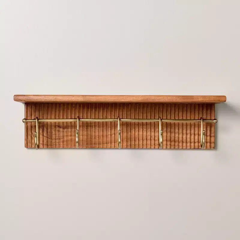 24" Grooved Wall Shelf with Rail and Hooks - Hearth & Hand™ with Magnolia