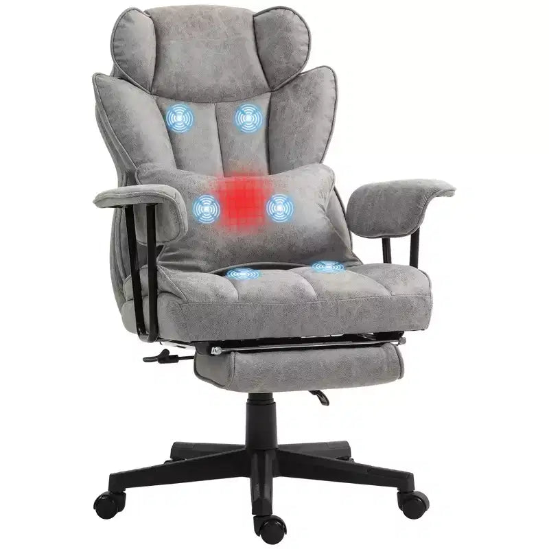 396 lbs Capacity Massage Executive Office Chair with Footrest, Lumbar Support & Reclining Function