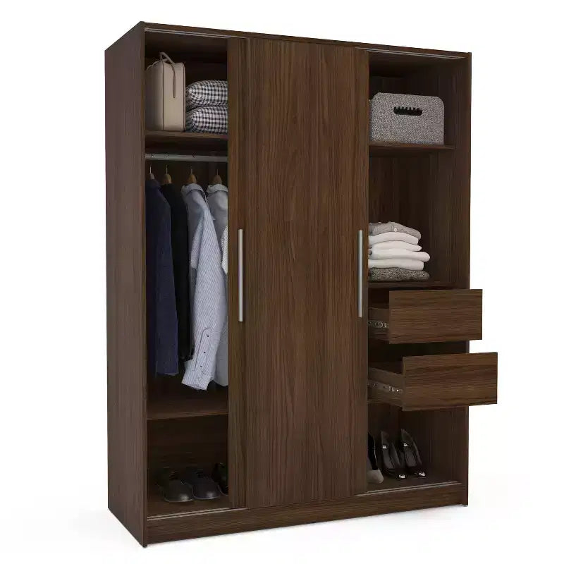 Armadio Guardaroba a 3 Ante Scorrevoli con Design Moderno e Ampio Spazio di Archiviazione